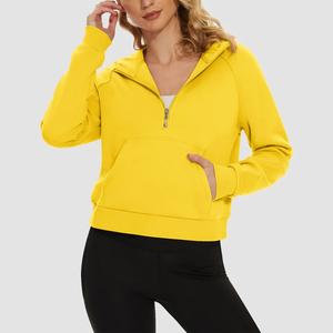 Veste de survêtement personnalisée avec logo pour femme, style streetwear, sweat à capuche avec impression en relief, grande taille, col à capuche pour l'hiver - Product Image 5