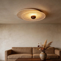 Plafonnier rond moderne à montage encastré, lampe décorative d'intérieur en pierre texturée