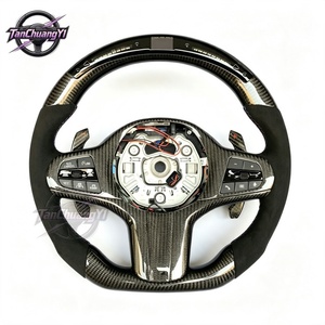 <span class=keywords><strong>Volante</strong></span> de Fibra de Carbono Negra Personalizado con Levas de Cambio LED para BMW M5 F90 M8 F91 F92 F93 <span class=keywords><strong>G29</strong></span> G30 G31 G32 - Product Image 1