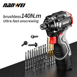 Llave <span class=keywords><strong>de</strong></span> Impacto Inalámbrica Eléctrica con Batería <span class=keywords><strong>de</strong></span> Litio <span class=keywords><strong>de</strong></span> 16 V Nanwei, 140 N/m <span class=keywords><strong>de</strong></span> Potencia, Destornillador Multifuncional <span class=keywords><strong>de</strong></span> Grado Industrial - Product Image 1