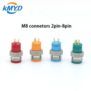 Fábrica personalizado M8 cabo conector m8 campo conector 4pin 5 pinos para sistema de monitoramento M8 impermeável c