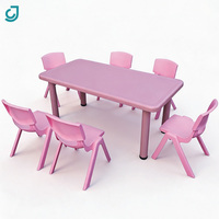 Ensemble Table et Chaise d'Étude pour Enfants en Plastique Coloré Abordable, Idéal pour les Enfants d'âge Préscolaire et les Mobilier de Maternelle