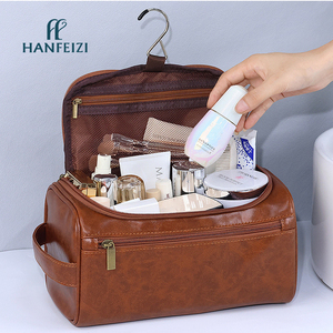 HANFEIZI Borsa da Toilette in Pelle PU di Alta Qualità per Uomo, da Appendere, per Viaggio - Product Image 1