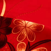 Tissu en velours imprimé floral africain 100 % polyester personnalisé, rouge, pas cher, pour la décoration intérieure ou les vêtements
