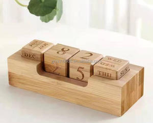 Blocs de <span class=keywords><strong>calendrier</strong></span> annuel de bureau <span class=keywords><strong>en</strong></span> bois <span class=keywords><strong>2023</strong></span>, <span class=keywords><strong>calendrier</strong></span> perpétuel Vintage avec affichage <span class=keywords><strong>en</strong></span> Cubes de mois, Date et <span class=keywords><strong>semaine</strong></span> pour le bureau à domicile - Product Image 5