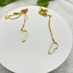 Colliers avec carte <span class=keywords><strong>du</strong></span> <span class=keywords><strong>Liban</strong></span>, design de contour, pendentif en acier inoxydable, or 18 carats, bijoux minimalistes, vente en gros, collier avec carte de forme personnalisée - Product Image 3