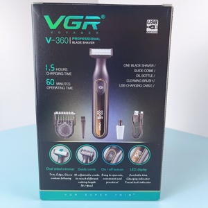 Vgr lamina V-360 e lame a doppio lato rasoio professionale impermeabile elettrico barba rasoio rasoio per uomo - Product Image 3