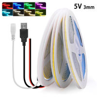 Vente en gros DC5V USB COB LED bande lumineuse blanc froid 6000K 8MM Flexible LED bande lumineuse pour TV