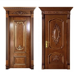 ประตูไม้แกะสลักสไตล์ย้อนยุคสำหรับวิลล่าการออกแบบกันเสียงกันเสียงสำหรับห้องนอนห้องนอนการออกแบบประตูไม้แบบกำหนดเอง - Product Image 2