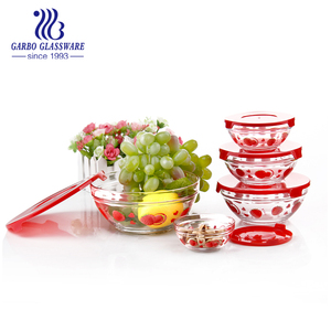 Juego de cuencos de vidrio para ensalada y fruta, juego de cuencos de mezcla de vidrio con tapa, 5 unidades, diferentes tamaños, Popular y más barato - Product Image 4