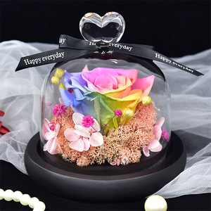 AM-PB002 Ammy couvercle <span class=keywords><strong>en</strong></span> verre de fleur préservée pour l'amour <span class=keywords><strong>Rose</strong></span> pour la Saint-Valentin fête des mères mariage décoration de noël Pâques Gi - Product Image 2