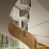 Lustre LED moderne de luxe pour escalier intérieur, avec télécommande, en cristal, pour hall d'hôtel, chambre à coucher, intérieur, éclairage économe en énergie