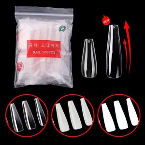 550Pcs Professional Full Cover Ballerina Fake Nails Tips Artificial Fake Nails Natural Color Acrylic Nails