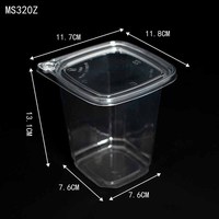 Gobelets carrés jetables en PET de 1000 ml avec couvercle pour desserts, parfaits pour les enfants, le camping, les mousse aux fruits, les gâteaux, les yaourts, les puddings et les cadeaux promotionnels.