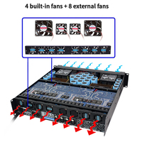 Kapasitör yükseltme 18 inç Subwoofer için DS-20Q 4 kanal 16000 Watt profesyonel güç amplifikatörü.