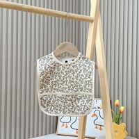 SZPAN Bavoir en polyester imperméable pour bébés Tissu anti-désordre avec boutons pression