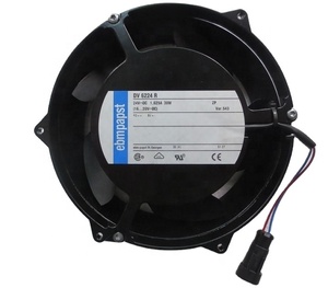 Ventilateur axial de refroidissement pour armoire d'onduleur Siemens, ebmpapst DV6224R 6314HR 24V DC 1.625A 172*172*51MM 318CFM 40W 4600RPM avec câblage. - Product Image 2
