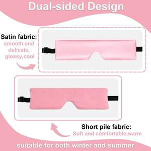 Masque de sommeil lesté en flanelle tricotée douce 100% occultant la lumière avec sangle élastique réglable et logo - Product Image 2