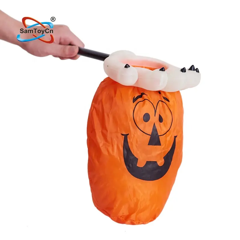 Kids Plastic Pumpkin Buckets Trick Treat Halloween Treat Candy Bag Halloween Bag for Halloween Decorations