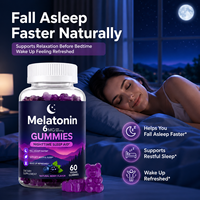 Gummies de Mélatonine 6mg en Gros OEM, 60 Unités Végétaliennes, Aide Naturelle au Sommeil aux Baies, Complément pour le Sommeil Nocturne