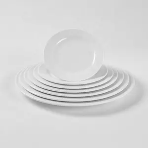 Personalizzabili stoviglie riutilizzabili 6-12 pollici piatti in melamina bianco piatto Fast Food per piatti di plastica ristorante