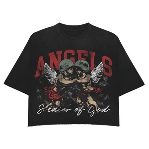 T-Shirt Unisex Oversize con Grafica <span class=keywords><strong>Rap</strong></span> Personalizzata, Logo Stampato OEM, Alta Qualità, 260gsm, 100% Cotone Lavato all'Acido - Product Image 1