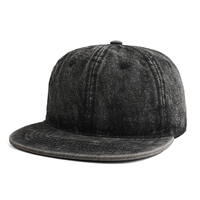 Gorra de Béisbol de Mezclilla Vintage con Visera Plana, 5 Paneles, Ajustable, con Cierre a Presión, Admite Logotipo Personalizado