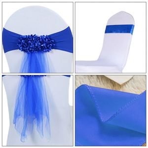 Rubans de chaise en polyester imprimés en sérigraphie, fantaisie, de luxe, blancs et bleus, pour événements, mariages et fêtes, vente en gros promotionnelle - Product Image 4