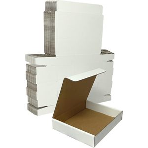 กล่องกระดาษลูกฟูกสีขาว พิมพ์ออฟเซ็ตและเคลือบฟอยล์สีเงิน ขนาด 12x9x2.25 นิ้ว สำหรับการจัดส่ง การค้าปลีก และบรรจุภัณฑ์ของขวัญ - Product Image 6
