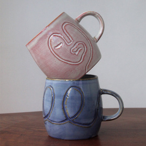 Nordic Abstract Minimalist Style <b>Ceramic</b> Kiln Transformation Hand Carved Coffee <b>Cup</b> - Product Image 3