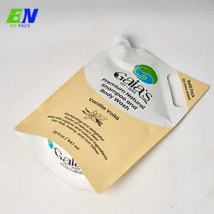 1L Eco Friendly Kraft Paper Spout Pouch Recyclable Refill Bag Shampoo Refill Pouch