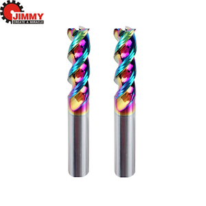 Hrc55 thép vonfram 3 sáo U hình dạng rãnh phay cắt cacbua cuối nhà máy <span class=keywords><strong>CNC</strong></span> công cụ phay phủ đầy màu sắc cho nhôm - Product Image 1