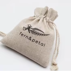Custom Logo Jute Jewelry Sack Linen <b>Drawstring</b> Gift Pouches and Shopping <b>Bag</b> with Letter Pattern for <b>Makeup</b> Storage - Product Image 4
