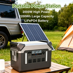 Station d'alimentation portable 2000W, équipée d'une batterie, tension large bande 110V, affichage numérique, éclairage LED, prises multiples - Product Image 5