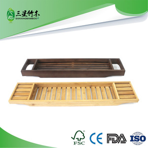 Estante de almacenamiento para bañera de bambú y madera, estante organizador para bañera, bandeja de bambú para teléfono para spa en la bañera, soporte para bañera - Product Image 5