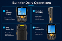Terminal Genggam Android 12 PDA Pemindai Barcode IP65 4 Inci untuk Pengiriman Rantai Dingin Tahan Banting Tahan Air