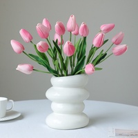 Fleur artificielle haut de gamme en PU, mini-tulipe à tige unique, best-seller transfrontalier, décoration intérieure, mariages, modèle chinois