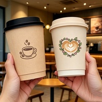 Kişiselleştirilebilir Logo Baskılı Tek Kullanımlık Çift Cidarlı Kağıt Kahve Çay Bardağı Kapaklı Kafe Sıcak Soğuk İçecekler İçin