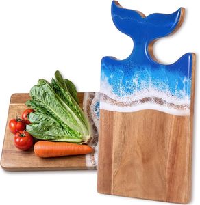 Planche à découper en résine époxy et bois d'acacia sur mesure en gros, planche à découper en résine Oecan - Product Image 1
