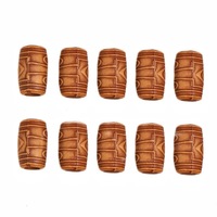 Offre Spéciale : 40 Perles en Plastique Imitation Bois Africain pour Tresses Synthétiques, Accessoires de Décoration, Bijoux et Anneaux pour Cheveux