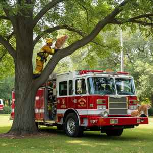 T-shirt de pompier Rescue Cat pour homme et femme, unisexe, avec image graphique de chat - Product Image 3