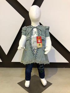 Trajes de algodón de popelina para bebé, camisa fina de popelina interior con pantalón vaquero, vestido informal para niña pequeña, 3 piezas - Product Image 4