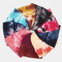 Bonnet tricoté personnalisé tie-dye en gros, chaud pour l'hiver, unisexe, style streetwear vintage, en acrylique doux, pour l'extérieur