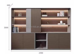 Estantería de MDF de diseño moderno de lujo con luz LED de gran tamaño alto para el hogar, oficina, dormitorio, escuela, sala de estar, taller, Hotel, Hospital - Product Image 3