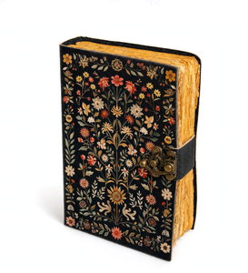 Diario de Cuero con Estampado Floral Grimoire, Libro de Hechizos Celestiales, Cuaderno Gótico Vintage para Escribir y Dibujar - Product Image 2