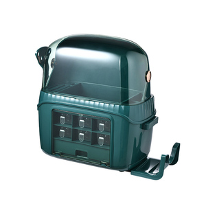 Soporte de plástico para almacenamiento de especias, gran capacidad para el hogar, estante multifuncional con tapa - Product Image 3