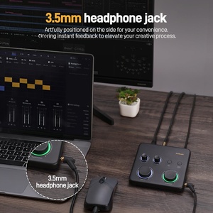 Interfaz de Audio, Mezclador Profesional para Estudio de Grabación, Interfaz de Audio para Monitoreo, Tarjeta de Sonido para Transmisión en Vivo, Tarjetas de Sonido Externas - Product Image 4