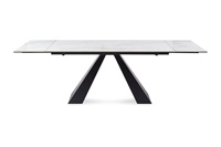 Ensemble table et chaises rectangulaires en pierre frittée, design italien haut de gamme, style moderne et épuré, luxe léger