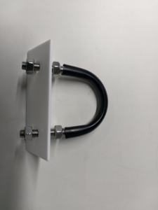 M10ステンレススチール316 Uボルト + 4個六角ナット + 取り付けプレート (ptfeパッドホワイトカラー) + ラバースリーブ (ブラックカラー) - Product Image 3