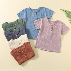 Magliette in <span class=keywords><strong>Mussola</strong></span> per Bambini e Bambine, Manica Corta, Top per Bambini in Cotone Organico 100%, T-Shirt in <span class=keywords><strong>Mussola</strong></span> per Bambino, Maglietta Estiva per Bimbi - Product Image 1